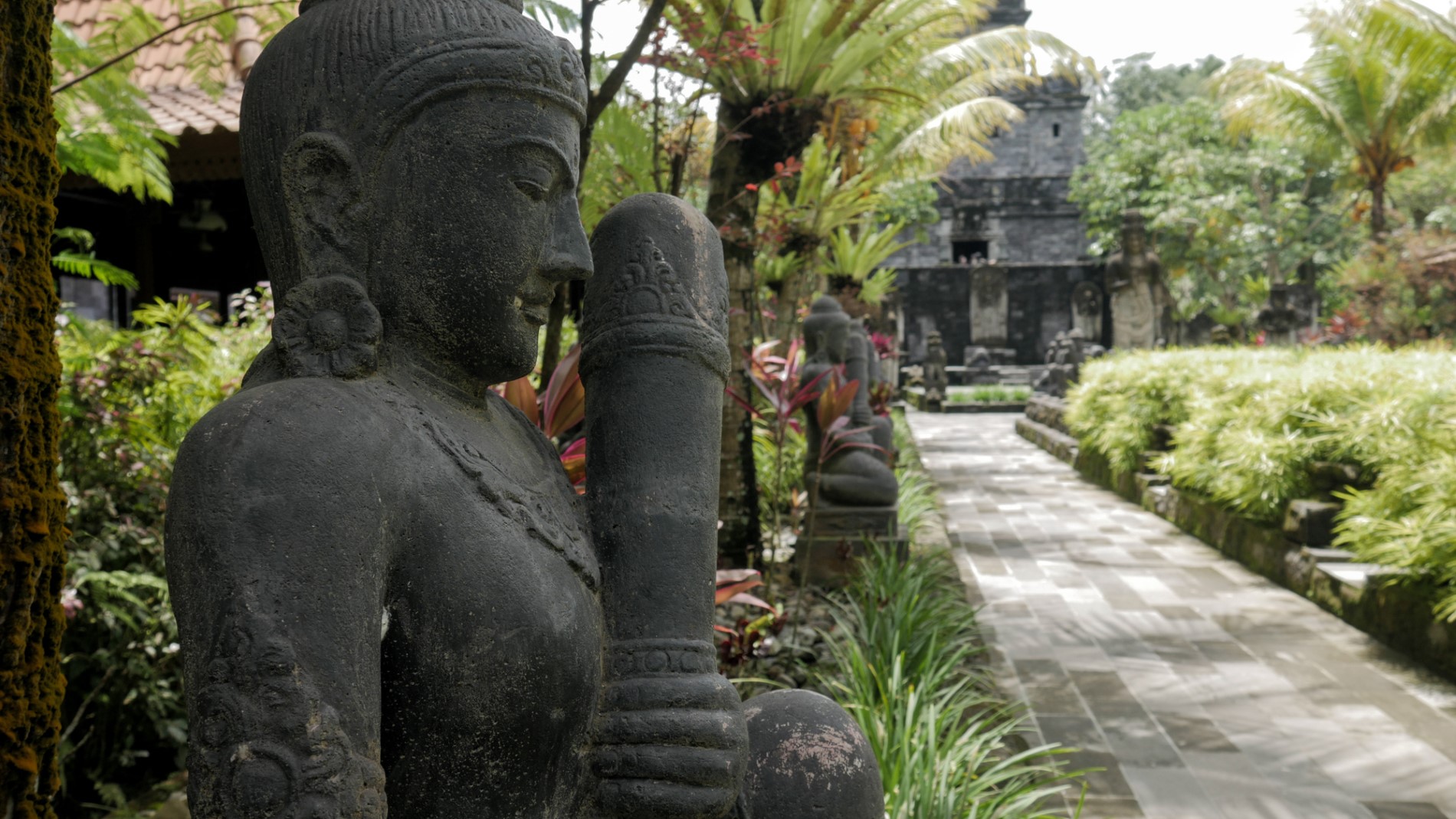 Dwarapala Statue Close Up. Selective Focus. Taken at Lembah Tumpang, Malang, East Java, Indonesia. February 18, 2023